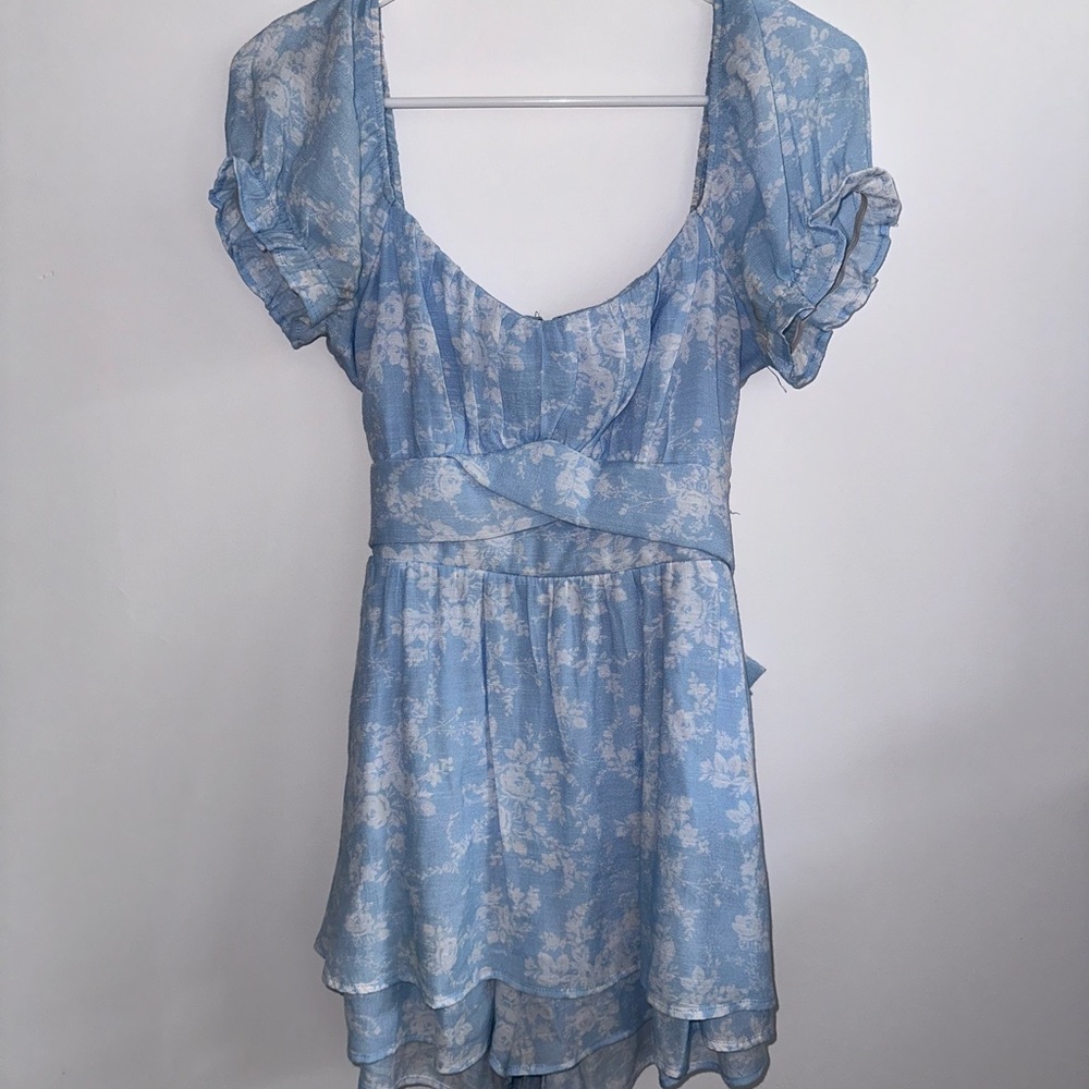 Kennedy Floral Romper - Blue Ivory